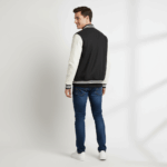 Varsity Vogue Letterman: Black Varsity Jacket with White Sleeves Varsity Vogue