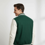 Varsity Vogue Letterman: Forest Green Varsity Jacket with White sleeves Varsity Vogue