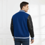 Varsity Vogue Letterman: Blue Varsity Jacket with black sleeves Varsity Vogue
