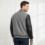 Varsity Vogue Letterman: Grey Varsity Jacket with Black sleeves Varsity Vogue