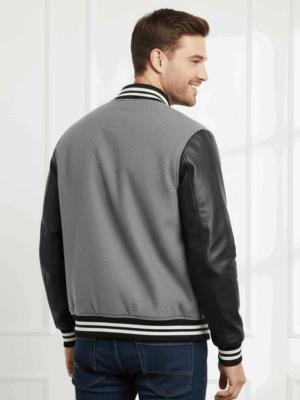 Varsity Vogue Letterman: Grey Varsity Jacket with Black sleeves Varsity Vogue