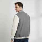Varsity Vogue Letterman: Grey Varsity Jacket with White sleeves Varsity Vogue
