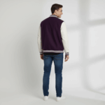 Varsity Vogue Letterman: Purple Varsity Jacket with White sleeves Varsity Vogue
