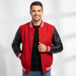 Varsity Vogue Letterman: Red Varsity Jacket with Black sleeves Varsity Vogue