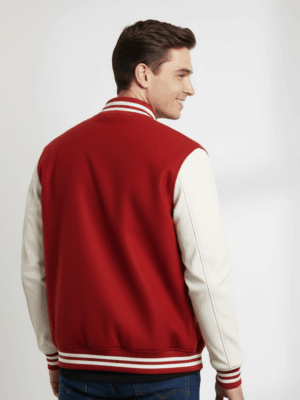 Varsity Vogue Letterman: Red Varsity Jacket with White sleeves Varsity Vogue