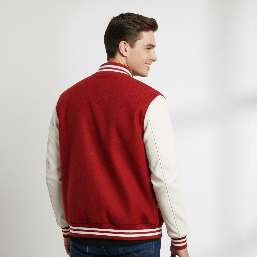 Varsity Vogue Letterman: Red Varsity Jacket with White sleeves Varsity Vogue