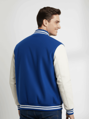 Varsity Vogue Letterman: Royal Blue Varsity Jacket with White sleeves Varsity Vogue